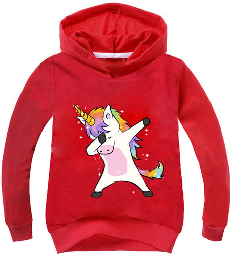 OLIPHEE Felpa con Cappuccio Stampato di Animato Unicorno Carino Felpa... - Ilgrandebazar