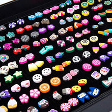 Carica l&#39;immagine nel visualizzatore di Gallery, Remebe Orecchini Ragazza Ipoallergenico, 100 Paia Colorati Fatti a...