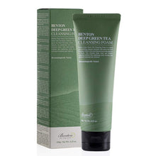Carica l'immagine nel visualizzatore di Gallery, BENTON Deep Green Tea Cleansing Foam 120g (4.23 oz.) - Detergente in schiuma viso purificante e rassodante per pori per pelli grasse e sensibili, finitura liscia senza irritazioni