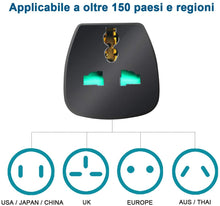Carica l'immagine nel visualizzatore di Gallery, EXTRASTAR Adattatore Universale da Viaggio, Adapter/Adattatore da Viaggio World to Italy, Nero, 2 Pezzi