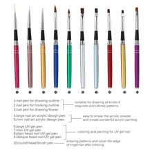 Carica l&#39;immagine nel visualizzatore di Gallery, Anself 10pcs pennelli per unghie Art Design Polacco Brush Pen Set Tipo 1 - Ilgrandebazar