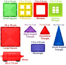 Carica l'immagine nel visualizzatore di Gallery, Desire Deluxe Set tessere magnetiche - Gioco Educativo per bambini e bambine - Età 3 4 5 6 7 anni - Impara con le costruzioni - 57 pz