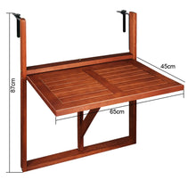 Carica l&#39;immagine nel visualizzatore di Gallery, Deuba Tavolino pieghevole da balcone legno di acacia 64 x 45 x 87cm, marrone - Ilgrandebazar