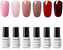 Carica l&#39;immagine nel visualizzatore di Gallery, Elite99 Smalto Semipermanente 3 in 1 Smalto per Unghie in Gel UV LED 6pz Kit Smalti Semipermanenti Soak off One-Step Gel Colori Ricostruzione per Unghie Mini Dimensioni 7ml - 008