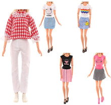 Carica l'immagine nel visualizzatore di Gallery, Miunana 27 Pezzi per 11.5 Pollici 28 - 30 cm Bambola : 5 Vestiti Abiti + 10 PCS Scarpe + 6 Corona + 6 Collana (Selezionati A Caso)
