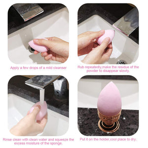 Spugna Trucco, O'Vinna 5 pcs Beauty Sponge + 2 Supporto di Spugnette for... - Ilgrandebazar