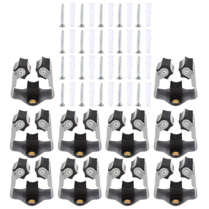 DOITOOL 20 pezzi Portascope da Muro Portascopa e Portaspazzole 5 * 5cm, Nero - Ilgrandebazar
