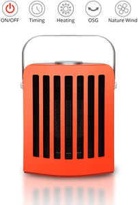 Termoventilatore Riscaldatore Elettrico Rapido Ceramica,500W/1000W Stufe Elettriche Portatile PTC Riscaldamento Rapido,Protezione da Surriscaldamento, Basso Consumo Silenzioso per Casa Ufficio