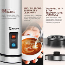 Carica l&#39;immagine nel visualizzatore di Gallery, Montalatte elettrico automatico da 500 watt 240 ml in acciaio inossidabile adatto per rivestimento antiaderente schiuma di latte caldo e freddo facile da pulire