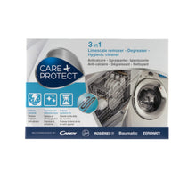 Carica l'immagine nel visualizzatore di Gallery, CARE + PROTECT 3in1 Anticalcare, Sgrassante e Igienizzante, per Lavastoviglie e Lavatrice, Universale, Originale, Professionale, in Polvere, 12 Bustine