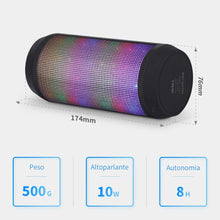 Carica l'immagine nel visualizzatore di Gallery, Cassa Bluetooth Altoparlante Speaker Portatili Stereo Hi-Fi Bassi Potenti Luce LED Wireless Micro SD Chiamata Vivavoce Microfono Incorporato Batteria Litio USB ELEHOT