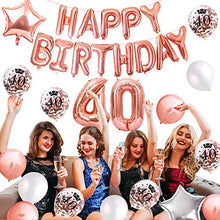 Carica l&#39;immagine nel visualizzatore di Gallery, MMTX Palloncini Compleanno 40 Anni Oro Rosa Decorazioni per Feste...