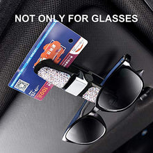Carica l'immagine nel visualizzatore di Gallery, Frienda 2 Pacchi Porta Occhiali per Auto Visiera Parasole con Strass di...