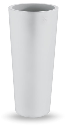 Vaso Tondo moderno liscio Ø38xh 85 cm in resina cache-pot BIANCO grigio - Ilgrandebazar