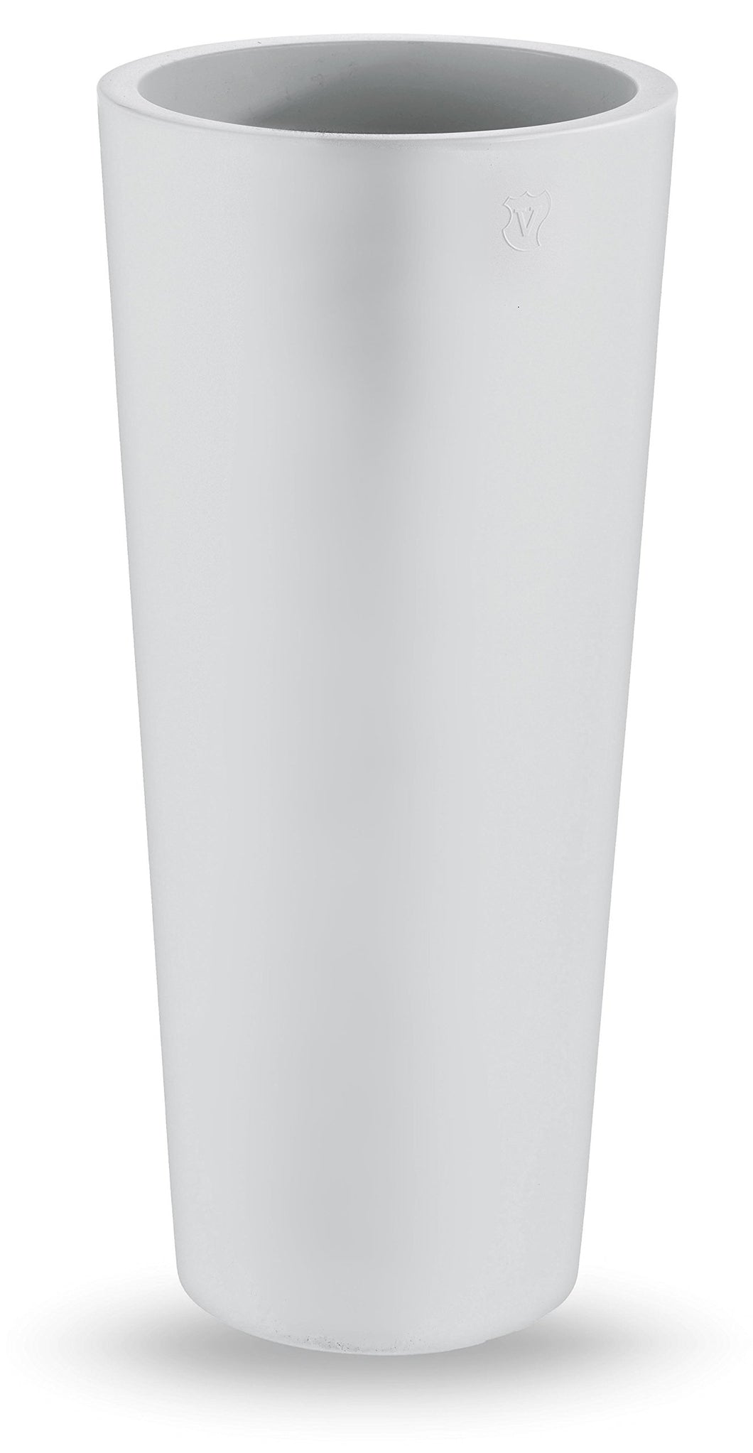 Vaso Tondo moderno liscio Ø38xh 85 cm in resina cache-pot BIANCO grigio - Ilgrandebazar