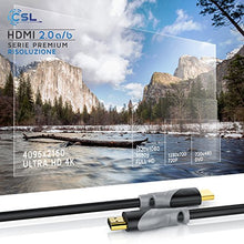 Carica l&#39;immagine nel visualizzatore di Gallery, CSL - Cavo HDMI 4k da 5m - HDR 2.0 ab - HDCP 2.2 HFR Arc 5,0m nero/grigio