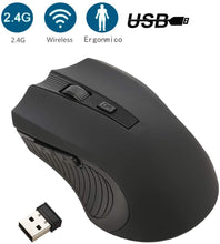 Carica l'immagine nel visualizzatore di Gallery, GeekerChip Mouse Wireless,Mouse Senza Fili con 6 Pulsanti,3 Livelli DPI Regolabili 800/1200/1600 per PC(Nero)