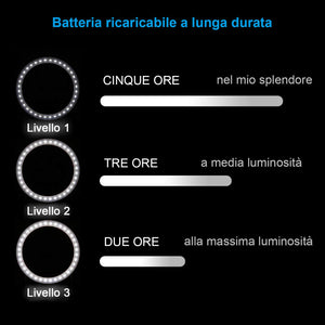 Diyife Selfie Ring Light, [Ultima Versione] Ricaricabile Luce Dell'Anello... - Ilgrandebazar