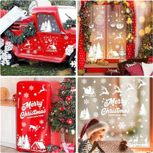 Carica l&#39;immagine nel visualizzatore di Gallery, Aonveki Vetrofanie Natalizie per Finestre, 11 Fogli Adesivi Natalizi per Finestre, Natale Vetrofanie Addobbi Natale Adesivi Rimovibile, Vetrofanie Fiocchi di Neve e Alci per Decorazioni Natalizie