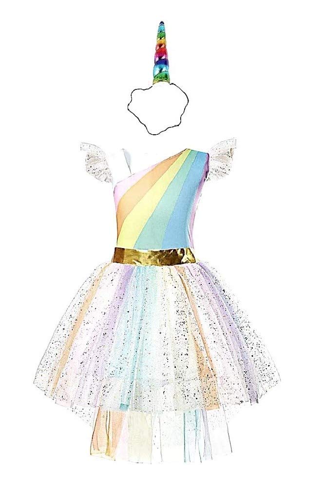 COSTUME CARNEVALE UNICORNO BAMBINA 18/24 MESI VESTITO COMPLETO TUTONE E  CAPPUCCIO CON CORNO A TEMA FIABE NO ACCESSORI - Parole e Pensieri