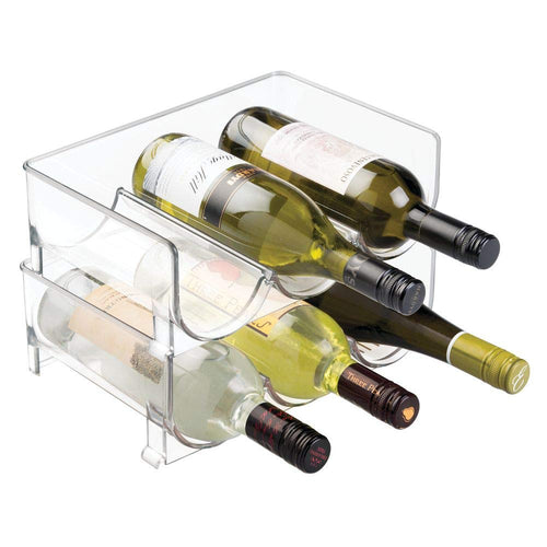 mDesign Set da 2 bottigliere - Portabottiglie Pacco 2, Trasparente - Ilgrandebazar