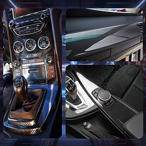 CompraFun Pellicola Adesiva per Auto 6D, 300x30cm Pellicola Adesiva Fibra di Carbonio, Rivestimento Adesivo Nero Car Sticker, con Accessori, Fai da Te Decorativa Wrapping Auto e Moto