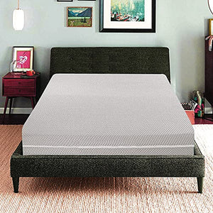 Coprimaterasso in 100% policotone, copertura totale con cerniera, per letto singolo, matrimoniale, king e super king, con cerniera, anti insetti, facile da pulire (MATRIMONIALE, GRIGIO CHIARO)