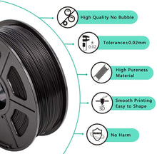 Carica l'immagine nel visualizzatore di Gallery, SUNLU 3D Printer Filament ABS, 1.75mm ABS 3D Printer Filament, 3D Printing Filament ABS for 3D Printer, 1kg, Black