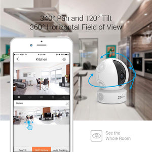 EZVIZ C6C 720p Telecamera di Sorveglianza, 360° WiFi Videocamera 720P, Bianco - Ilgrandebazar