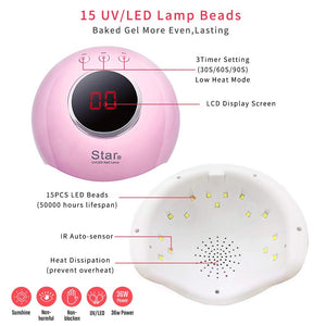 McNory 36W Lampada Unghie UV Led per Gel Automatico Sensore con 3... - Ilgrandebazar