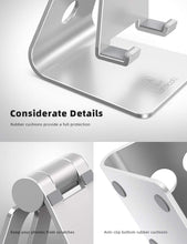 Carica l&#39;immagine nel visualizzatore di Gallery, Lamicall Supporto Telefono Regolabile, Dock Telefono - Universale Supporto Dock per Phone 11 PRO, XS Max, XS, X, XR, 8, 7, 6 Plus, Samsung S10 S9 S8 S7, Huawei, Scrivania, Altri Smartphone - Argento