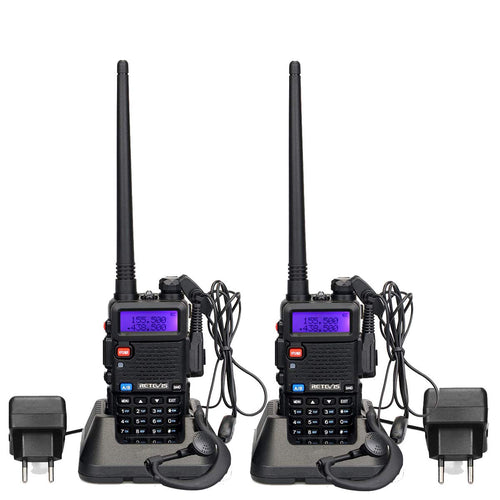 Retevis RT5R Plus Walkie Talkie Lunga Distanza 5W 128 Canali 2 pezzi, nero - Ilgrandebazar