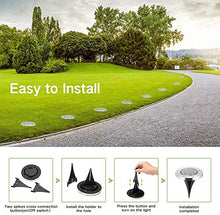 Carica l'immagine nel visualizzatore di Gallery, BrizLabs Luci Solari Giardino Esterno, 8 LEDs Luce Sepolta Lampada Solare da Esterno Faretti Led Solari Impermeabile IP65 Luci Terra Giardino per Prato Vialetto Scala Paesaggio, Bianco Freddo 8 Pezzi