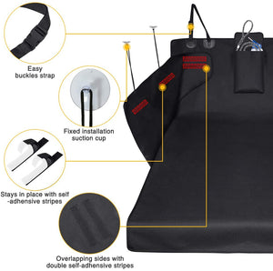 Focuspet Tappeto Auto per Cani, 185 x 105 x 36CM Copertura Universale per Bagagliaio Protezione Portabagagli Copri Baule Auto per Cani Tappetino Protezione Tappeto Auto