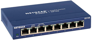 Netgear GS108GE Switch Ethernet Gigabit 8 Porte, 8 Blu