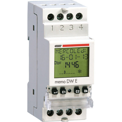 Vemer VP871800 Interruttore Orario Digitale Memo DW e, Grigio Chiaro