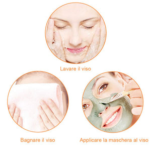 Lictin Pennello Maschera Viso - 2 Spazzola + 1 Bella Fascia bianco - Ilgrandebazar