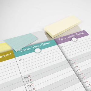 IMUMI Planner settimanale da tavolo - fori per archiviazione in raccoglitore... - Ilgrandebazar