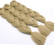 Carica l&#39;immagine nel visualizzatore di Gallery, Treccine Africane Extension 3 Ciocche Trecce Afro Finta Capelli Treccia Sintetica Intrecciate Ombre Jumbo Braiding Hair Kanekalon Braids Crochet Twist, Biondo naturale 60.96 cm (Confezione da 3) Bionda naturale