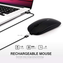 Carica l&#39;immagine nel visualizzatore di Gallery, INPHIC Mouse Wireless Ricaricabile, Ottico Mini M Size, Nero magico - Ilgrandebazar