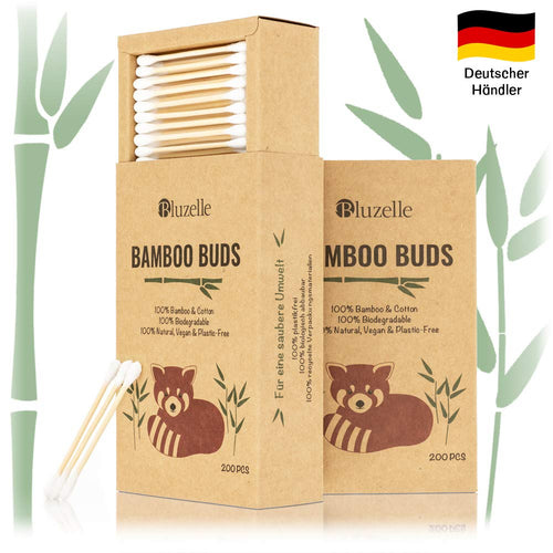 BLUZELLE [200 pezzi] Bamboo Buds, tamponi di cotone 100% privi plastica e... - Ilgrandebazar