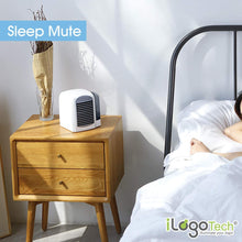 Carica l'immagine nel visualizzatore di Gallery, iLogoTech Aggiornato 3 in 1 Mini Condizionatore Portatile, Raffrescatore d'Aria Evaporativo, Aria Cooler, Umidificatore, Purificatore per Casa, Ufficio, Camera da Letto, All'aperto (3 velocità)