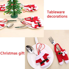 Carica l'immagine nel visualizzatore di Gallery, BESTZY 6pcs Portaposate Natalizie Babbo Natale Tasche Posate per Forchetta Cucchiaio Decorazione della Tavolo di Natale