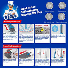 Carica l&#39;immagine nel visualizzatore di Gallery, MR. SIGA Dual Action Self-Wringing Flipping Flat Mop - Wet &amp; Dry Mopping in... - Ilgrandebazar
