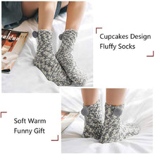 Carica l'immagine nel visualizzatore di Gallery, Tuopuda Calze Natale Regalo Calzini Donna Ragazza Cupcake Confezione Regali di Compleanno di Natale Calze Cupcake Imballaggio Calzini Confezioni Regalo Cupcake Divertenti Accessori