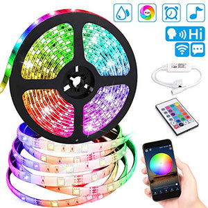 FISHOAKY WIFI Striscia LED, 5M RGB LED Strip Alexa 5m