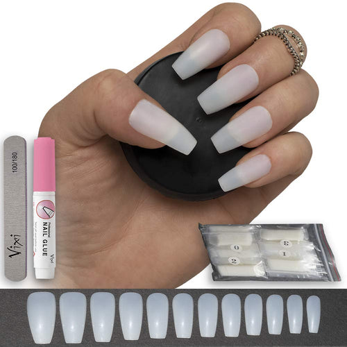 600 Pezzi Bara / Ballerina Unghie Finte , 12 Misure - Medio Medium, Opaque - Ilgrandebazar