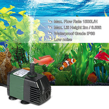 Carica l&#39;immagine nel visualizzatore di Gallery, Decdeal 1500L/H 25W Pompa Acqua Idraulica per Acquario Fontane da Tavolo...