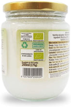 Carica l'immagine nel visualizzatore di Gallery, Olio di Cocco Biologico Extra Vergine 200 ml. Crudo e Spremuto a Freddo. 100% Organico, Naturale e Puro. Bio Nativo e non Raffinato. Paese di Origine Sri Lanka. NATURALEBIO