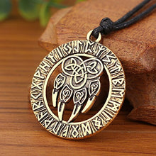 Carica l'immagine nel visualizzatore di Gallery, My Shape Nordic Runes amuleto Collana Orso Zampa Artiglio Ciondolo Gold - Ilgrandebazar